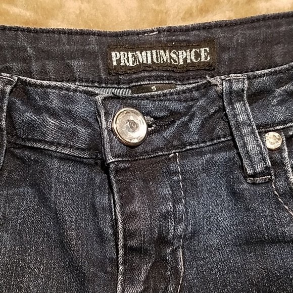 Premium Spice Blue Jeans Rhinestone Button Pockets Size 5 - Picture 6 of 7